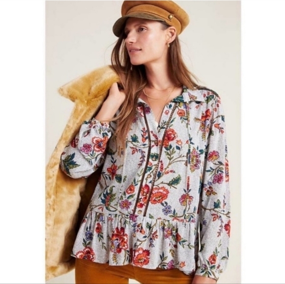 Anthropologie Tops - Maeve Janie Flounced Peasant Blouse